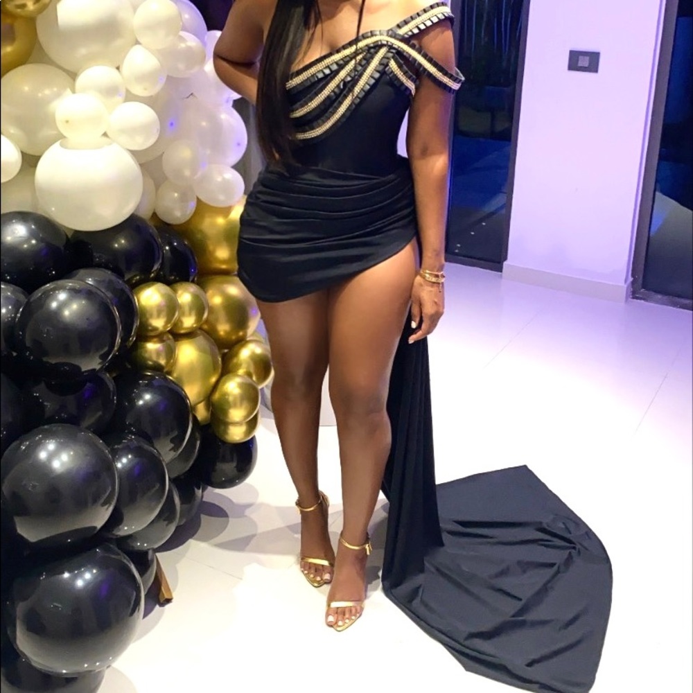 Black and gold gown